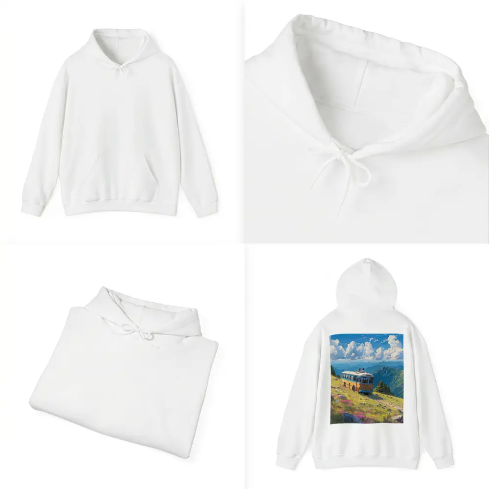 Anime Bus Ride Mountain Wildflower Landscape – Hoodies