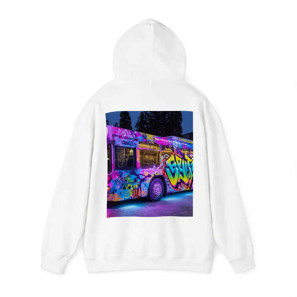 Graffiti Bus Neon Lights Urban Night Art – Hoodies