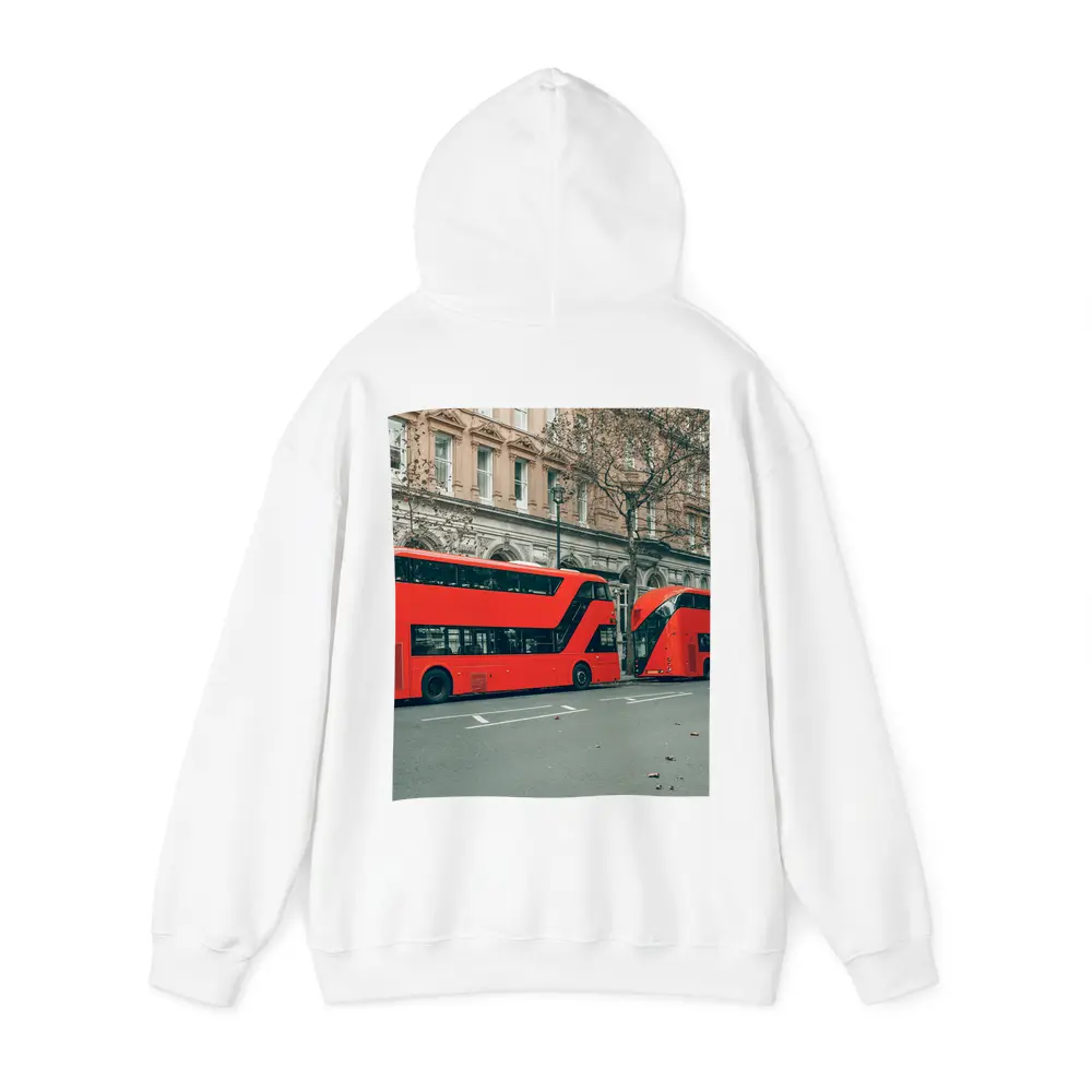 Red Double Decker Buses London Street – Hoodies
