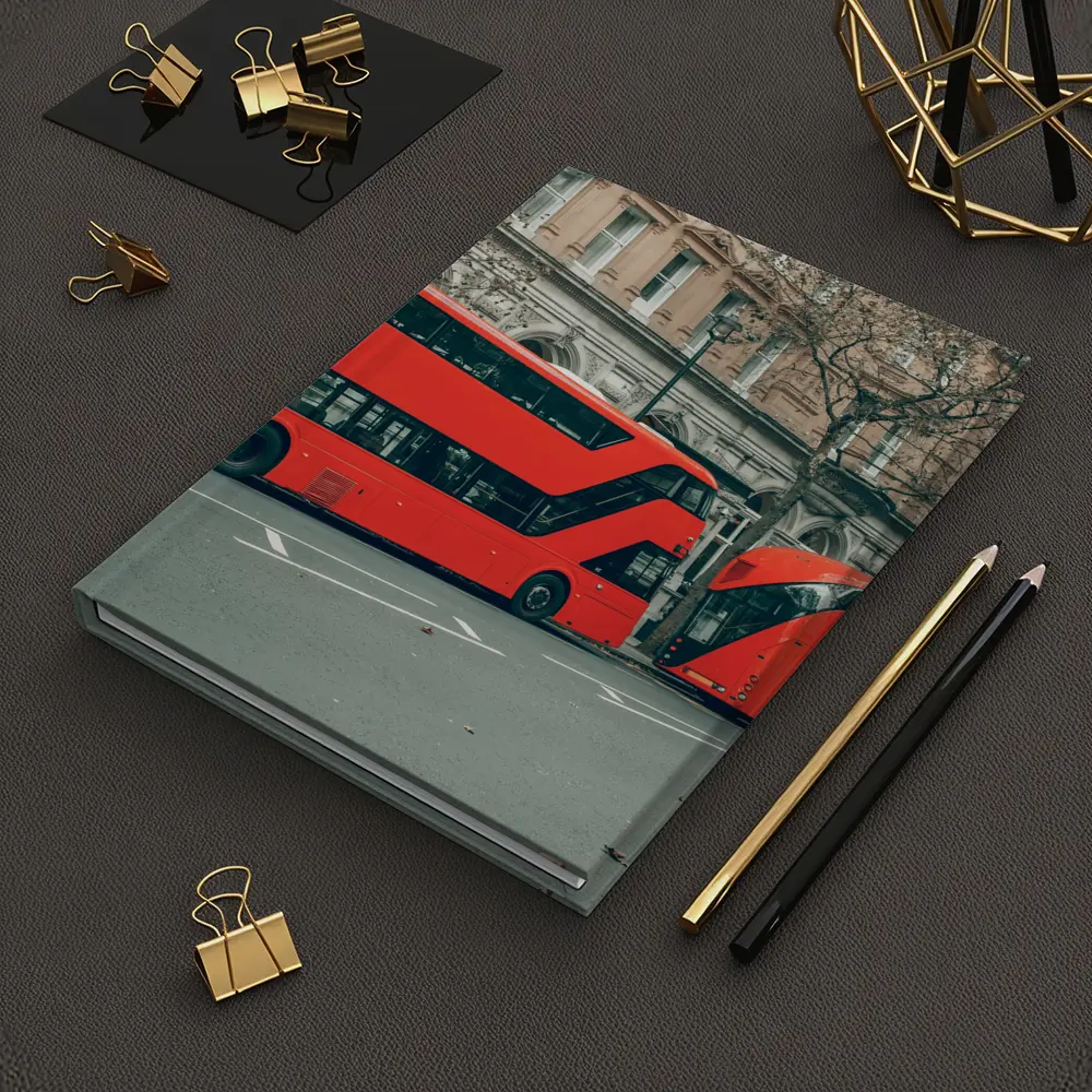 Red Double Decker Buses London Street – Notebooks