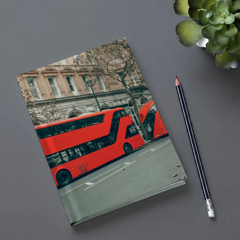 Red Double Decker Buses London Street – Notebooks