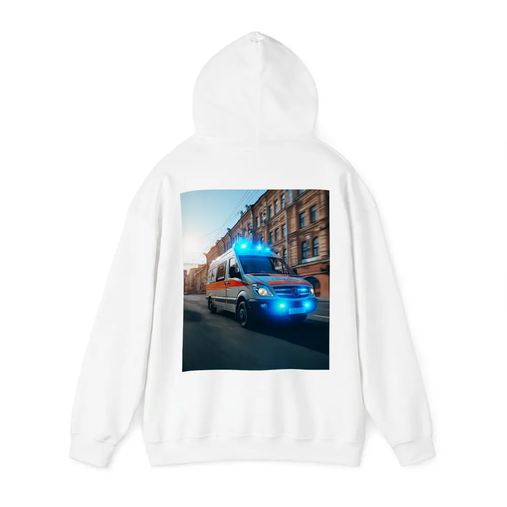 Mercedes Ambulance Racing Through City Street – Hoodies