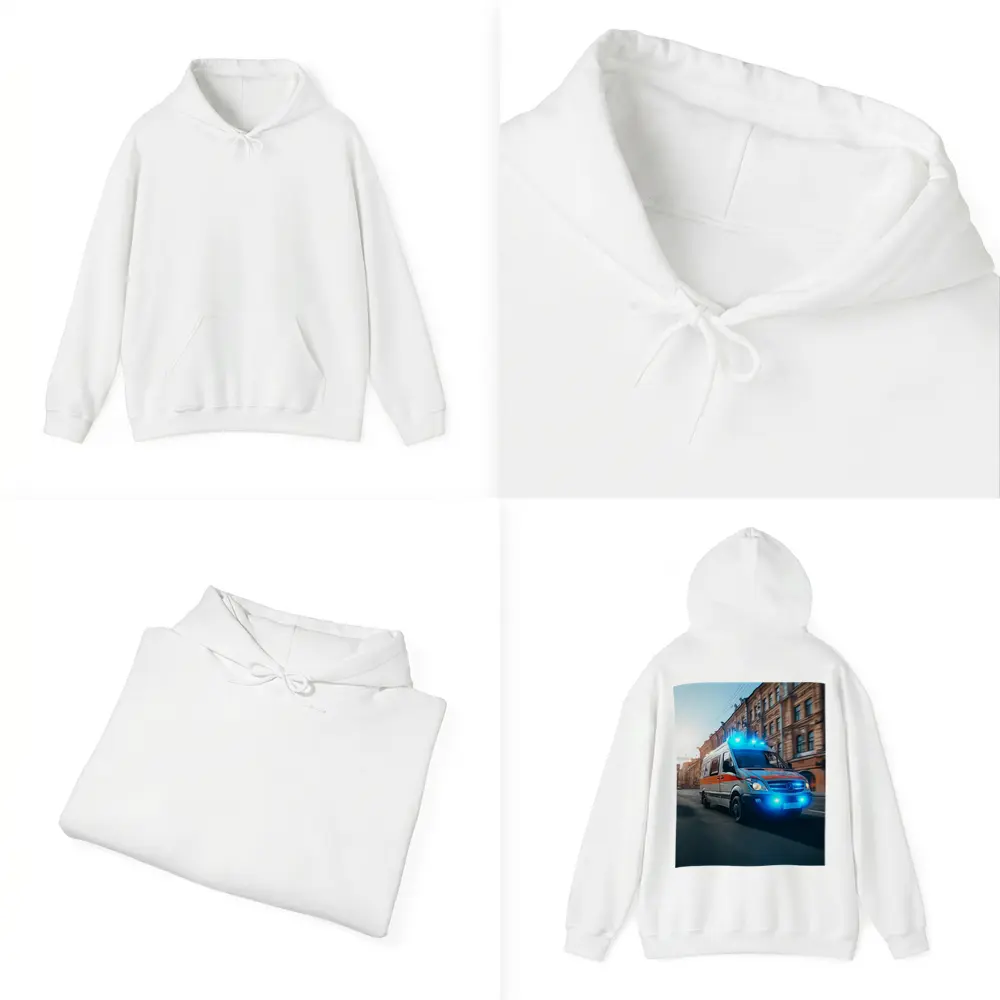Mercedes Ambulance Racing Through City Street – Hoodies