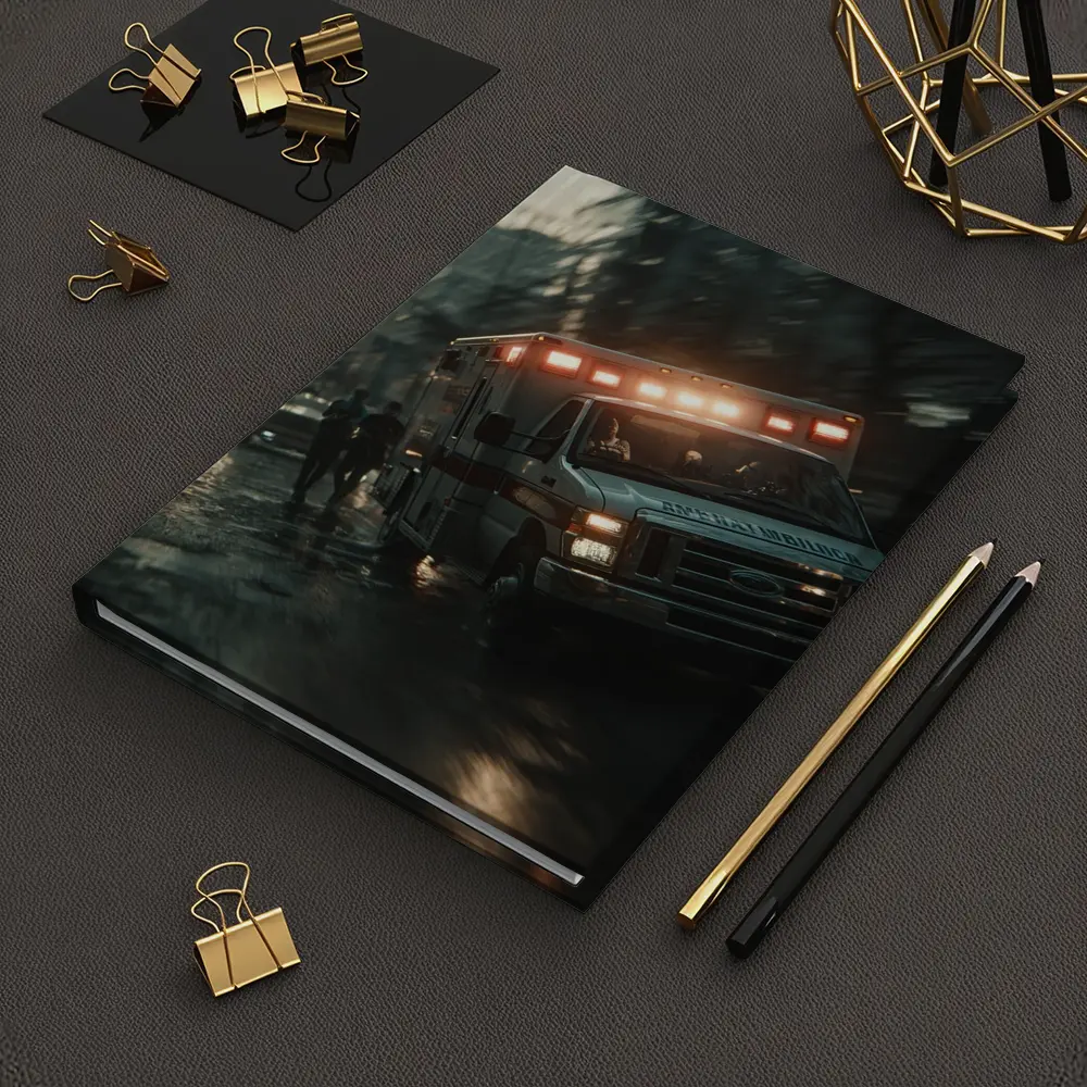 Ambulance Rushing Through Rainy City Streets – Notebooks