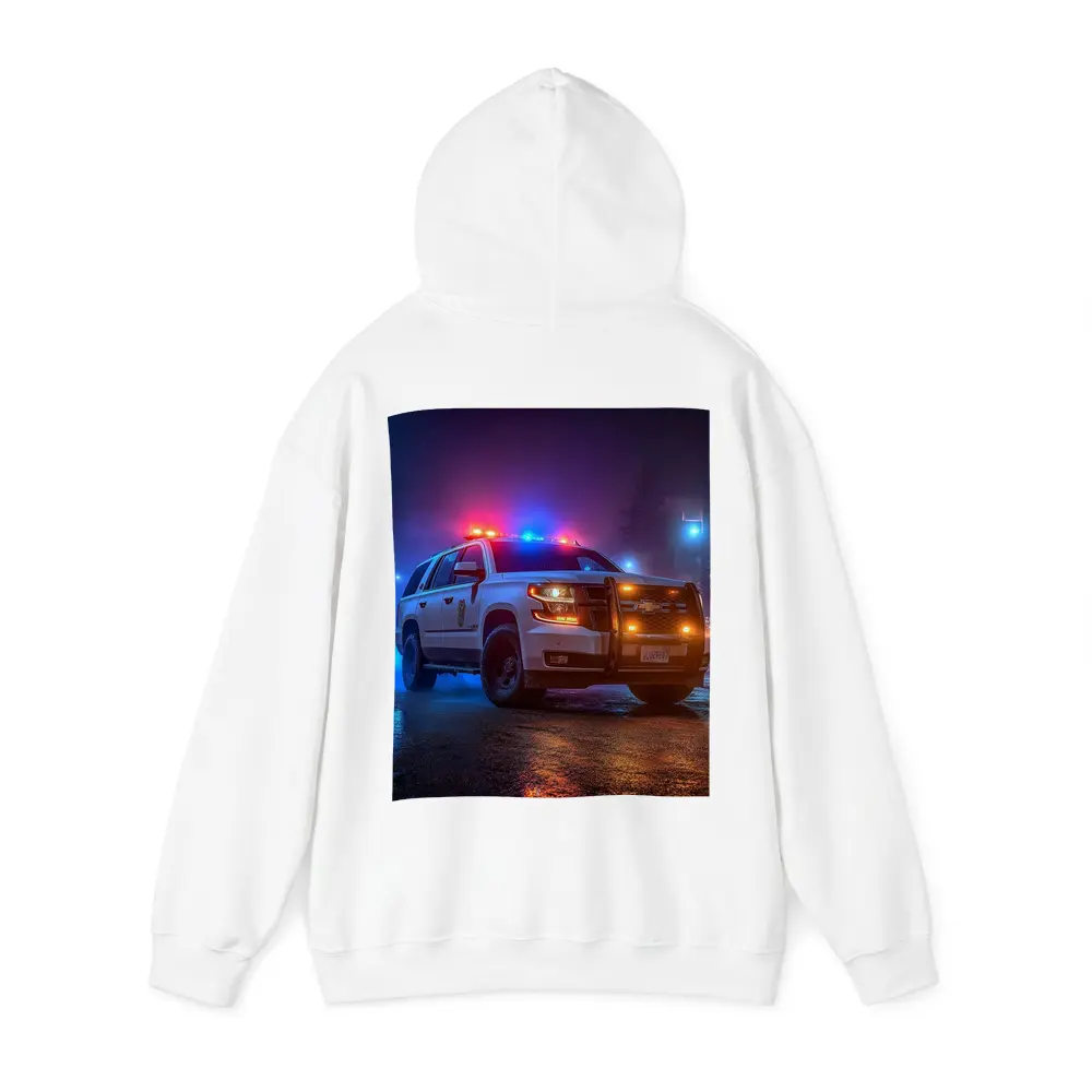 Chevrolet Tahoe Police SUV Night City Streets – Hoodies