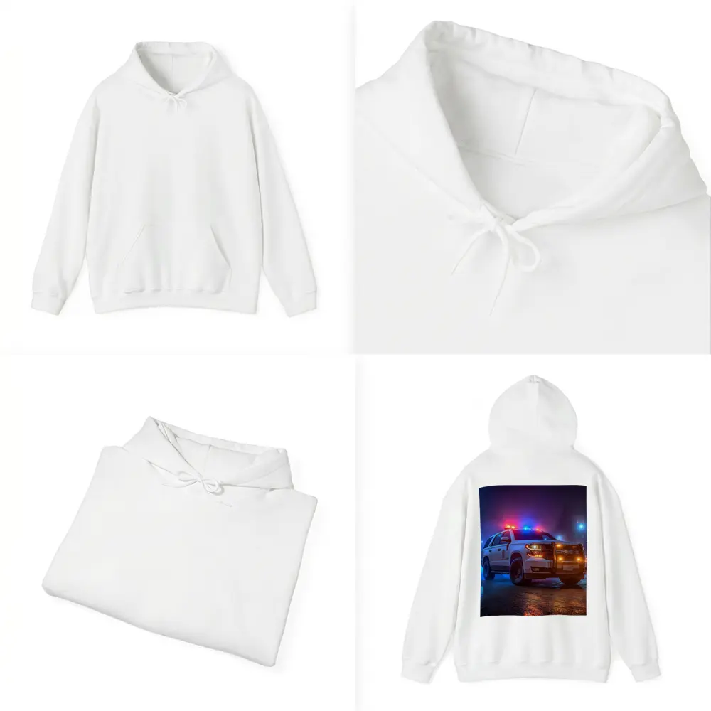 Chevrolet Tahoe Police SUV Night City Streets – Hoodies