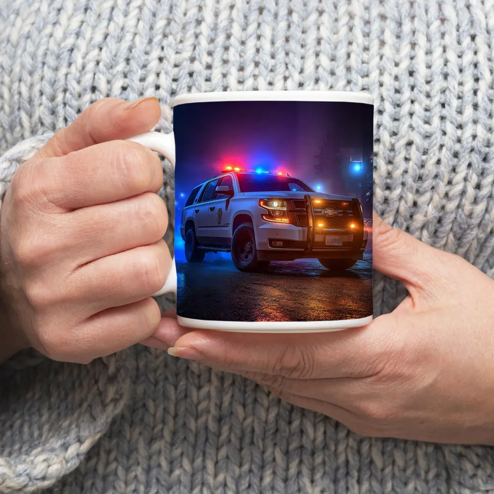 Chevrolet Tahoe Police SUV Night City Streets – Mugs