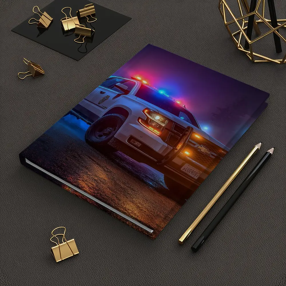 Chevrolet Tahoe Police SUV Night City Streets – Notebooks