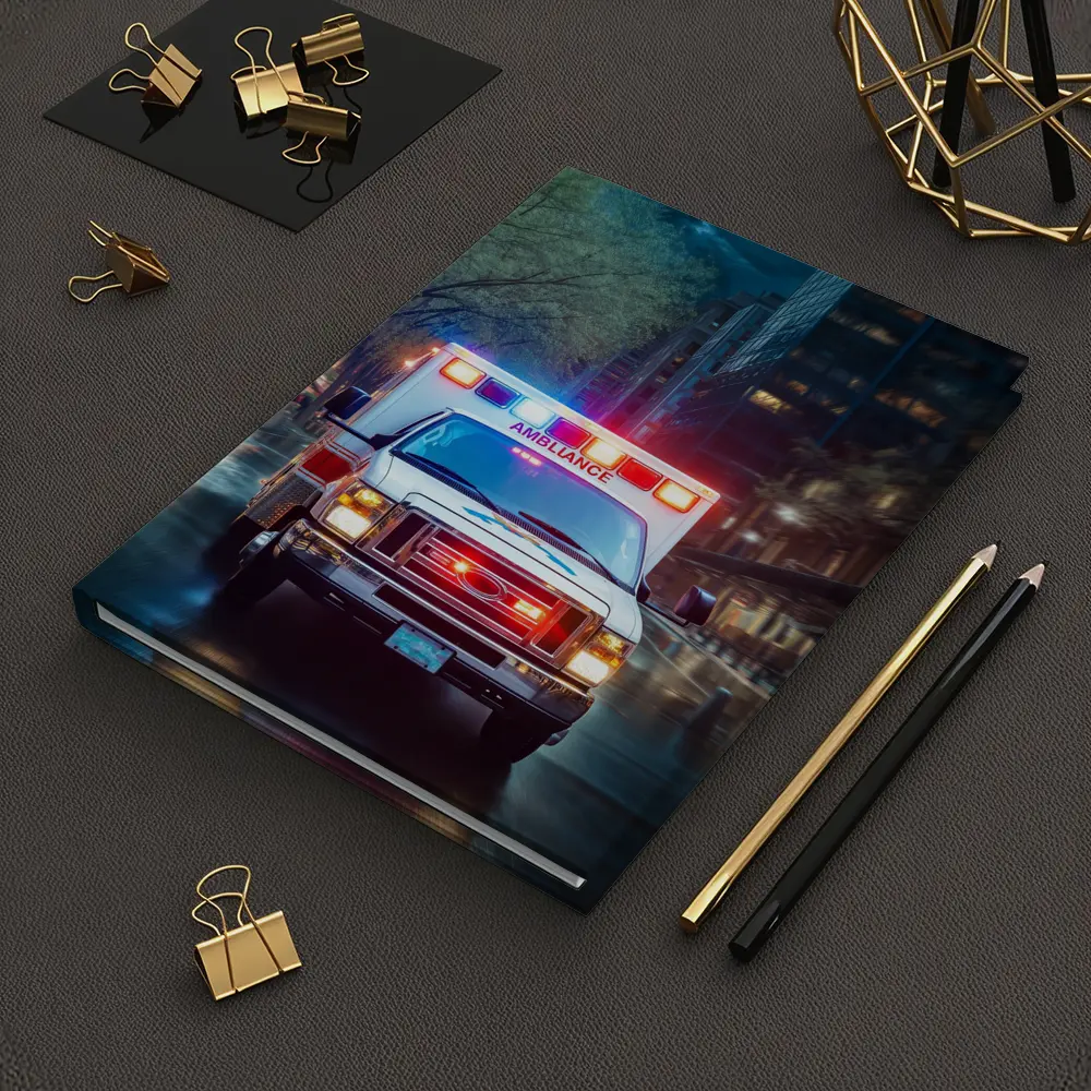 Ambulance Racing Through Rainy City Streets – Notebooks