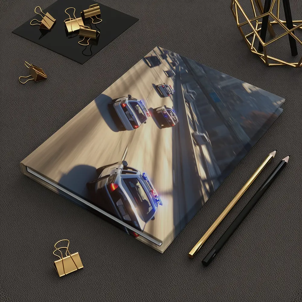 Police Cars Highway Chase City Scene – Notebooks