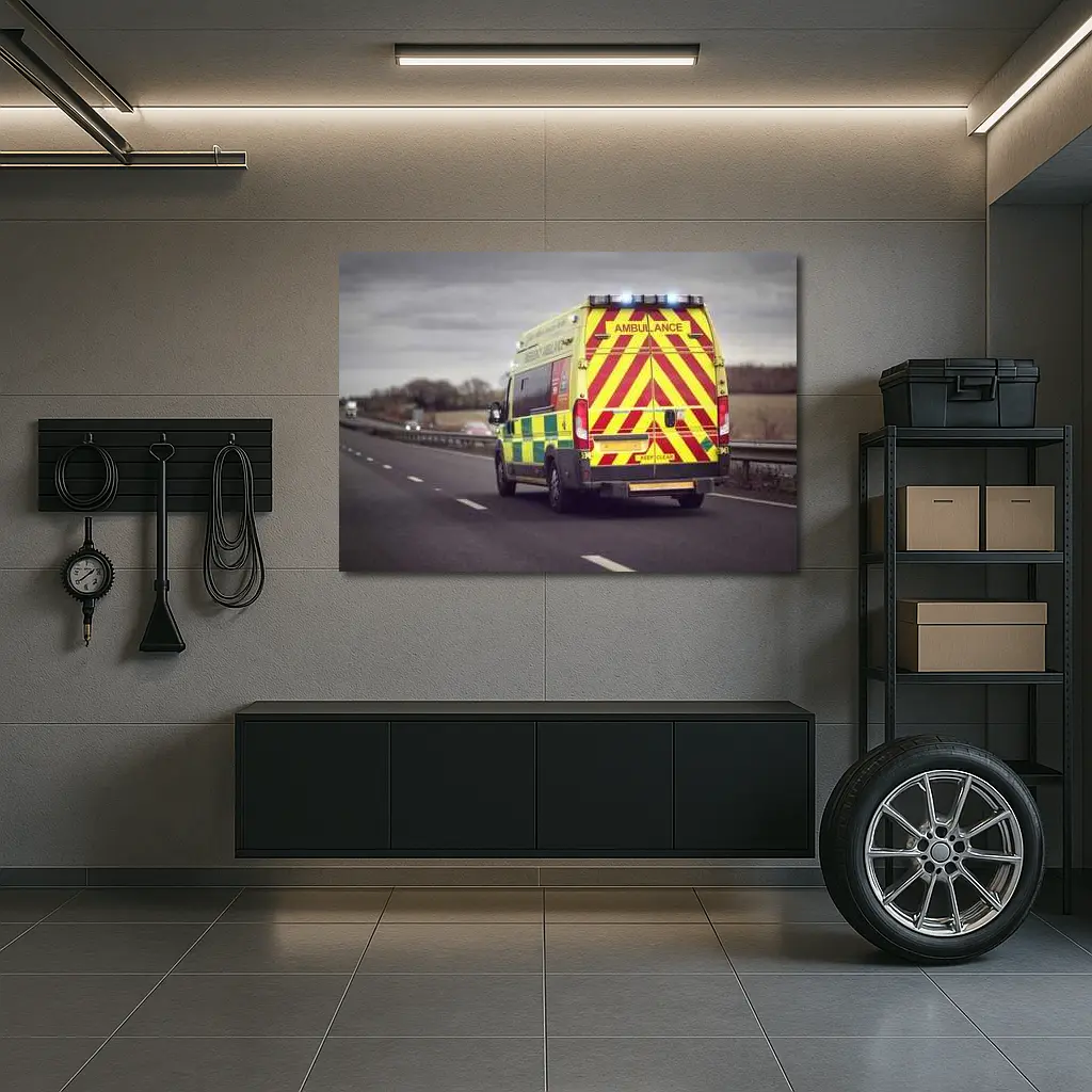 British Ambulance Speeding On Motorway Highway – Wall Art