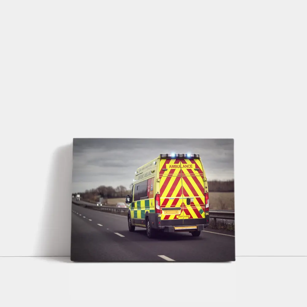 British Ambulance Speeding On Motorway Highway – Wall Art