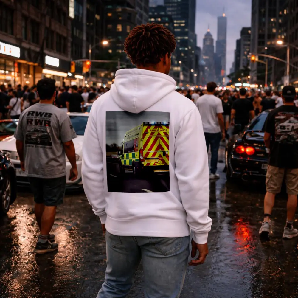 British Ambulance Speeding On Motorway Highway – Hoodies