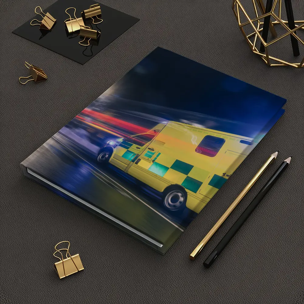 Ambulance Racing Through City Night Streets – Notebooks