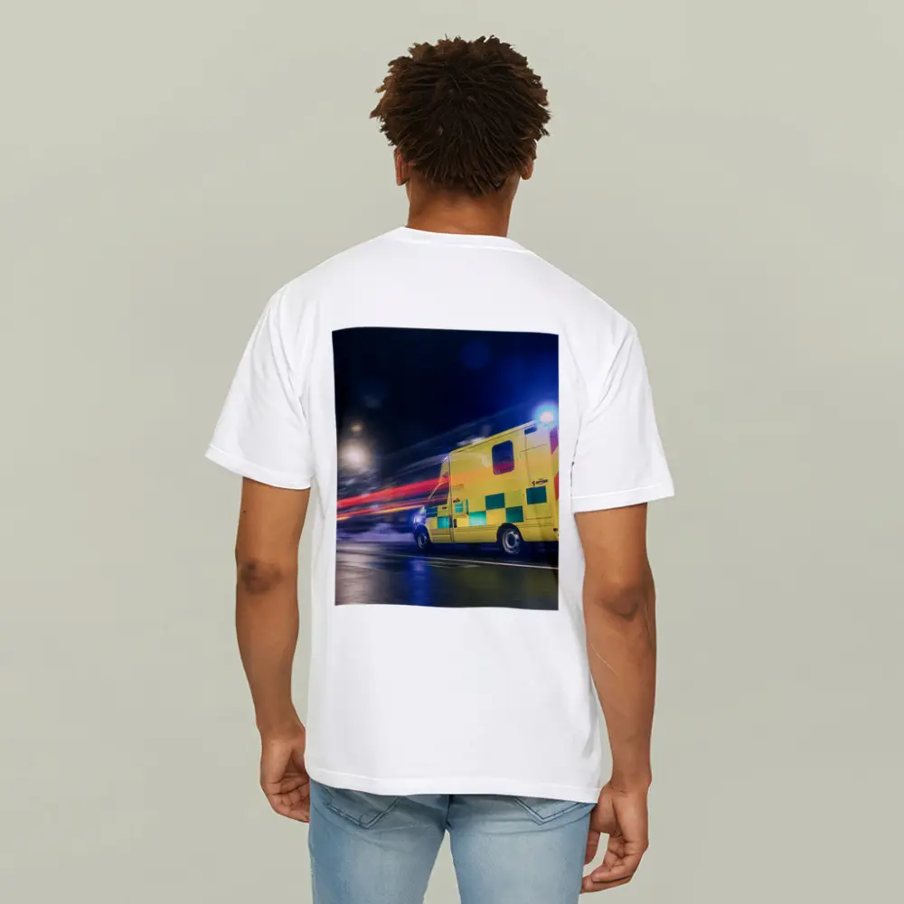 Ambulance Racing Through City Night Streets – T-Shirts