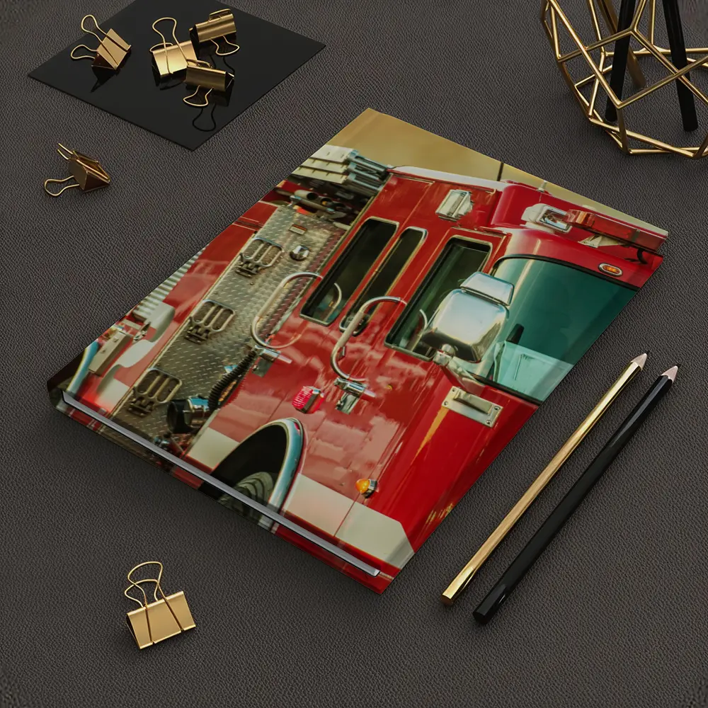 Red Fire Truck Racing Toward Wildfire – Notebooks