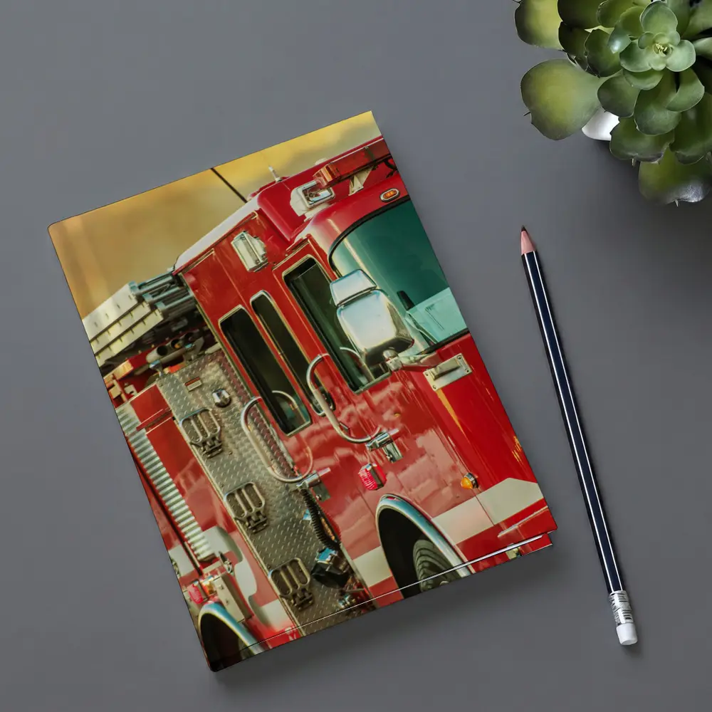 Red Fire Truck Racing Toward Wildfire – Notebooks