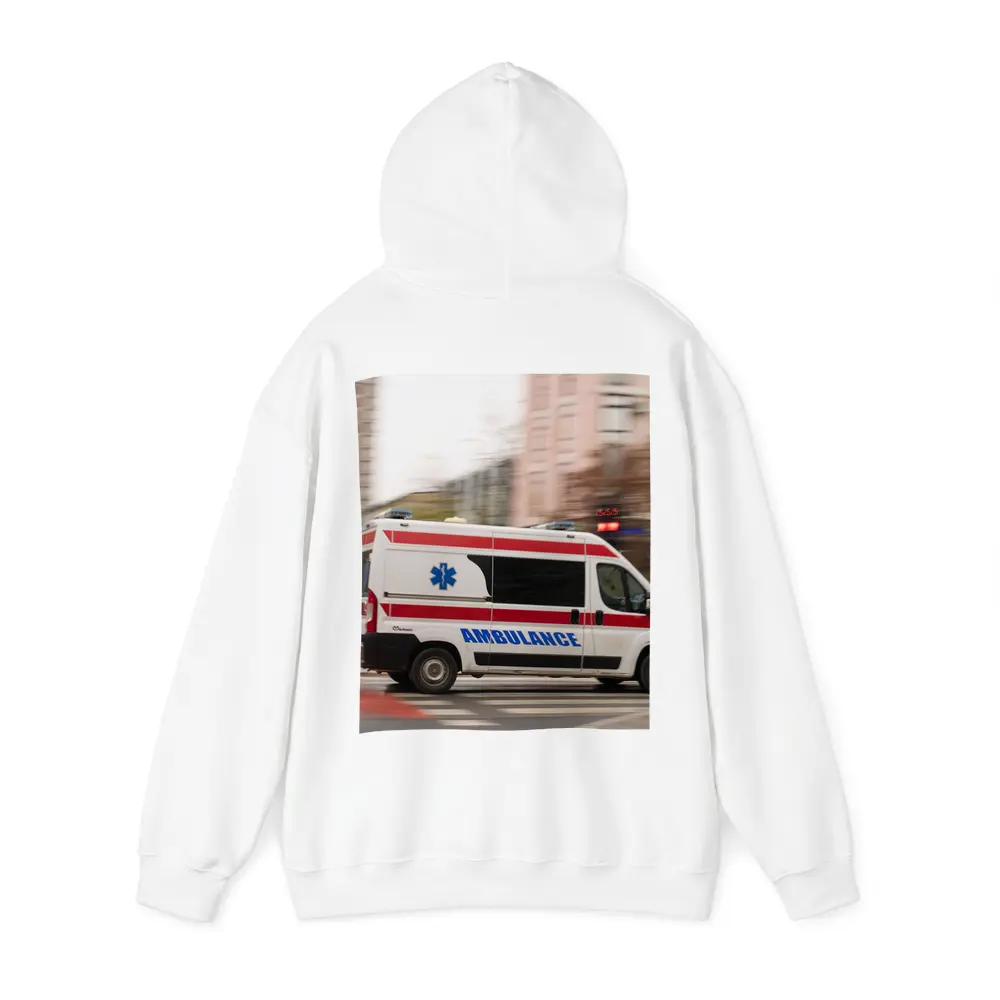 Ambulance Speeding Through City Street – Hoodies