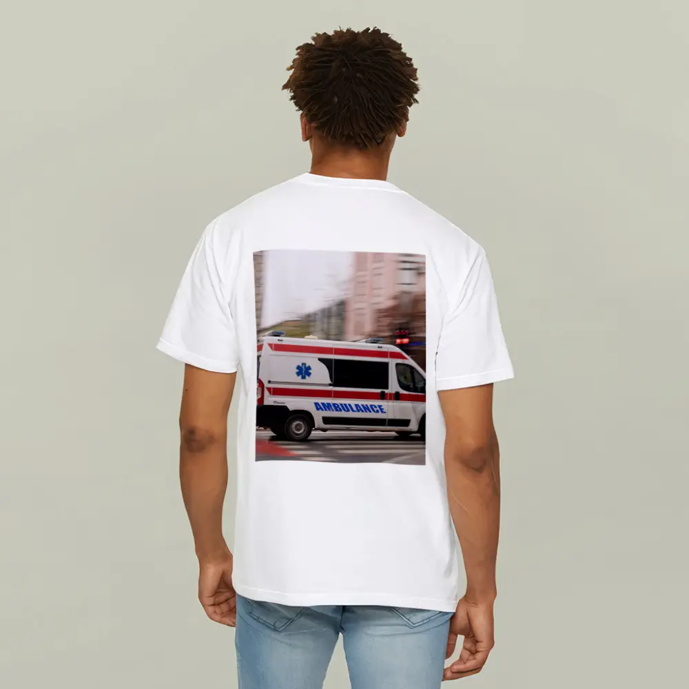 Ambulance Speeding Through City Street – T-Shirts