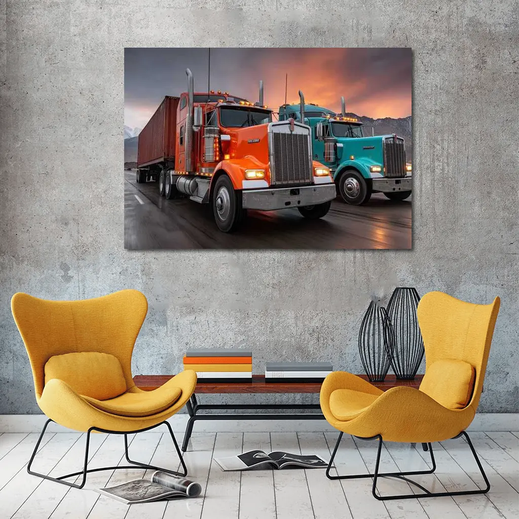 Kenworth Trucks Racing Desert Mountain Highway – Wall Art