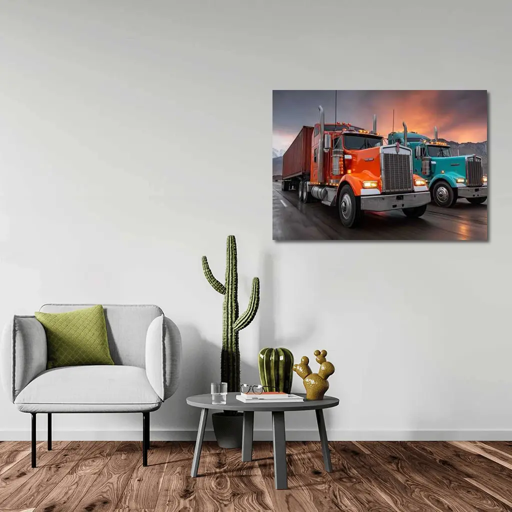 Kenworth Trucks Racing Desert Mountain Highway – Wall Art