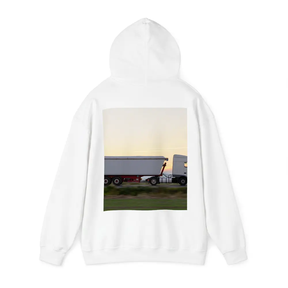 Semi Truck Highway Drive Sunset Sky – Hoodies