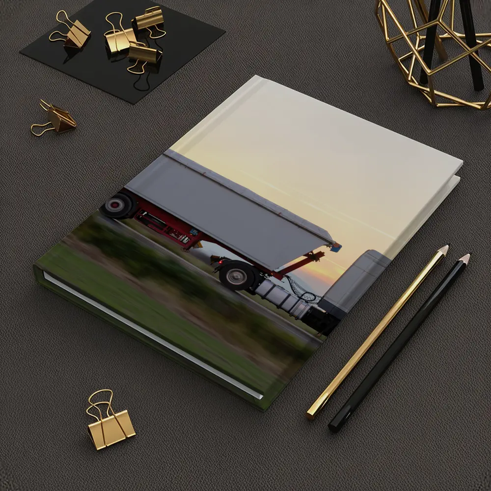 Semi Truck Highway Drive Sunset Sky – Notebooks