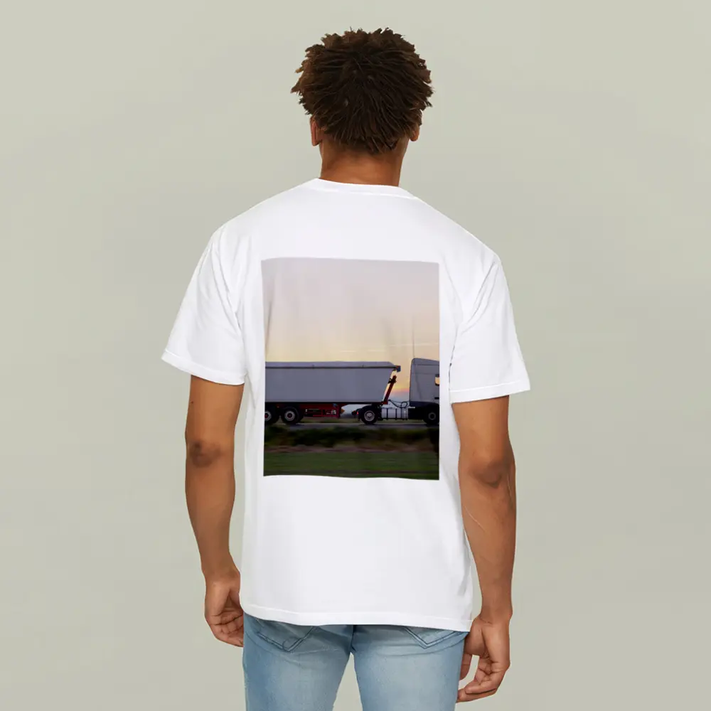 Semi Truck Highway Drive Sunset Sky – T-Shirts