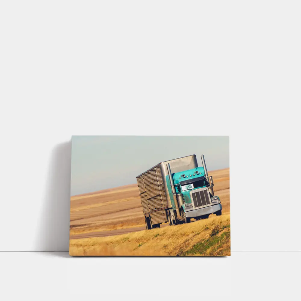 Semi Truck Driving Through Open Plains – Wall Art