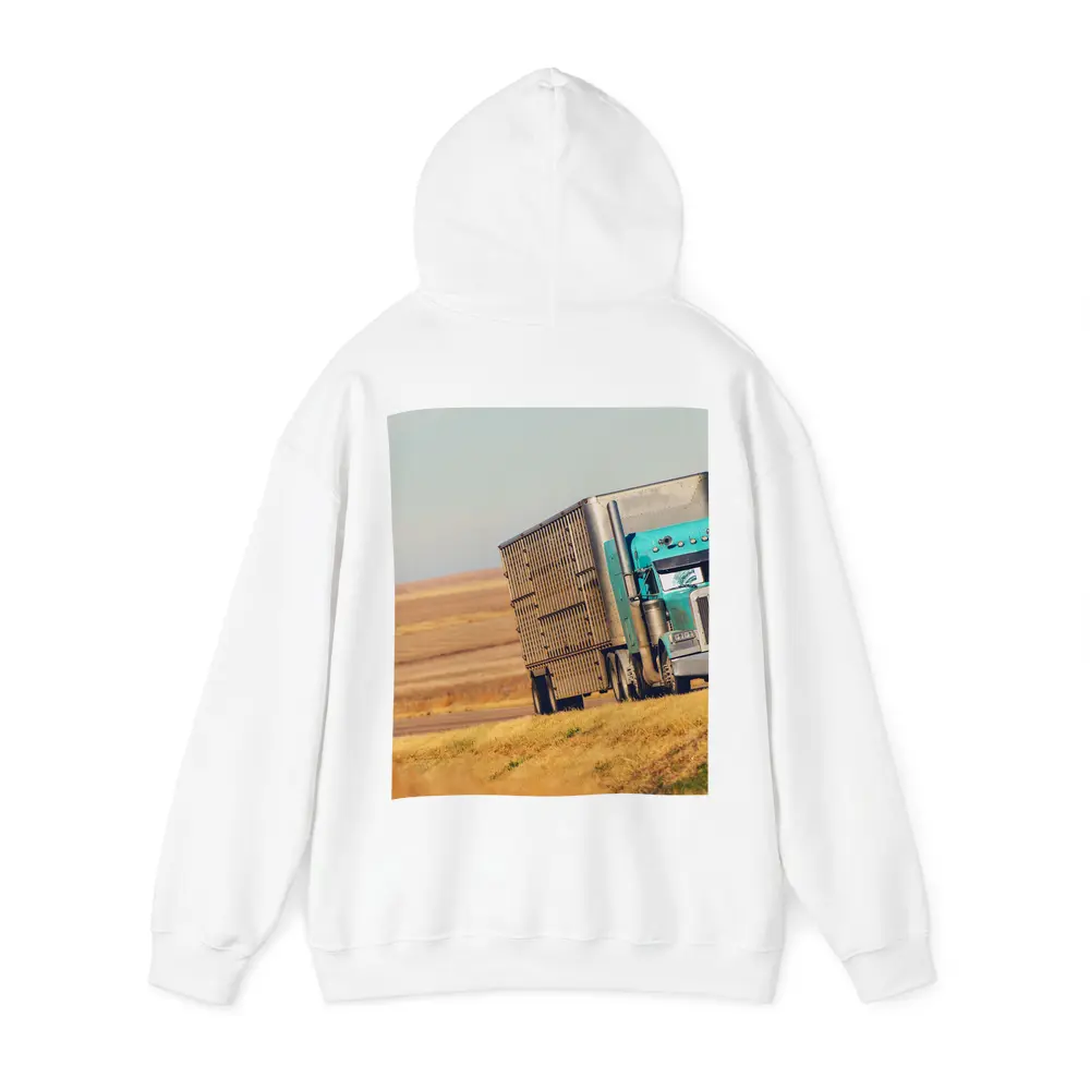 Semi Truck Driving Through Open Plains – Hoodies