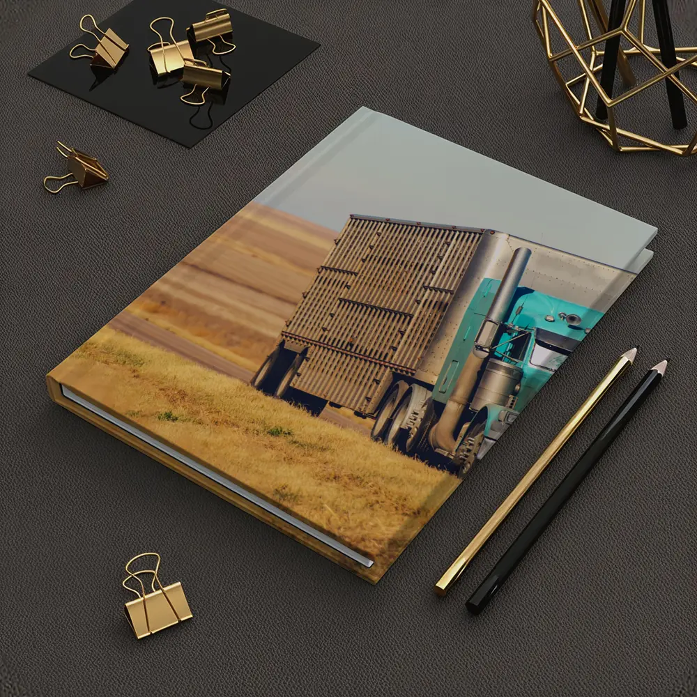 Semi Truck Driving Through Open Plains – Notebooks