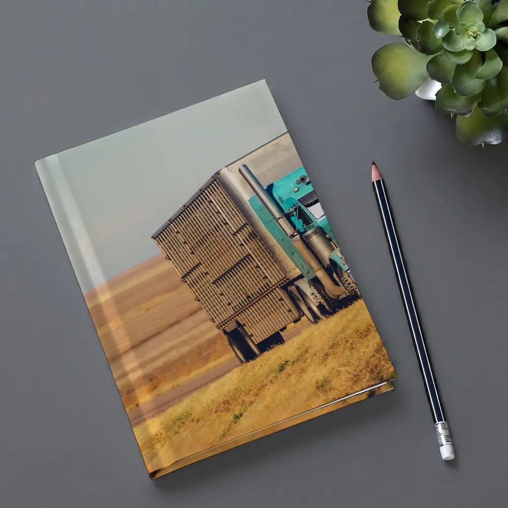 Semi Truck Driving Through Open Plains – Notebooks
