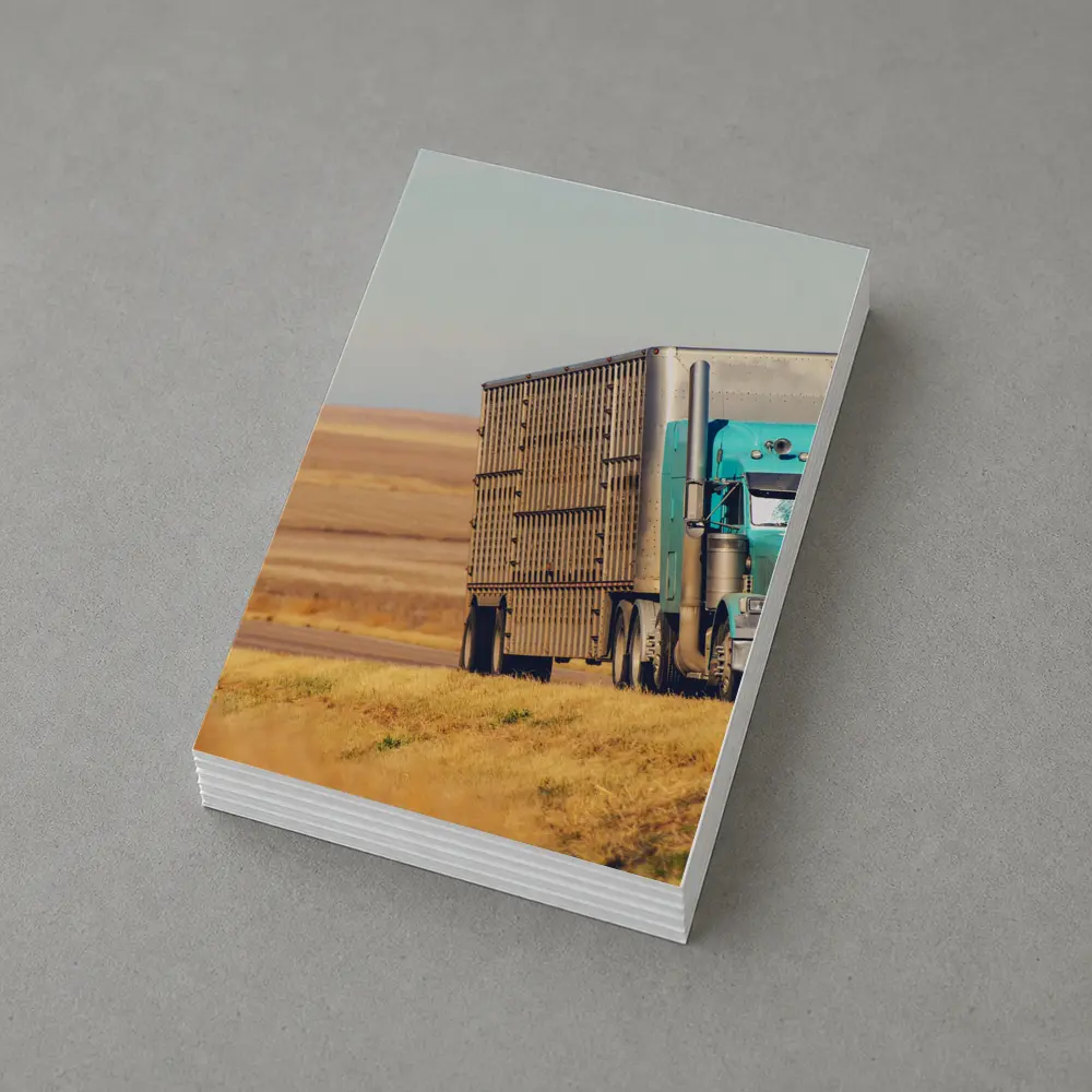 Semi Truck Driving Through Open Plains – Postcards