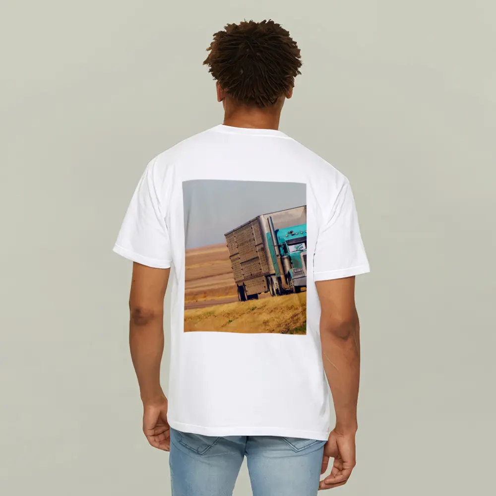 Semi Truck Driving Through Open Plains – T-Shirts