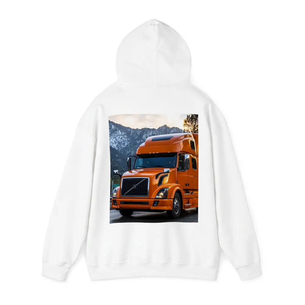 Volvo Semi Truck Orange Mountain Highway Drive – Hoodies