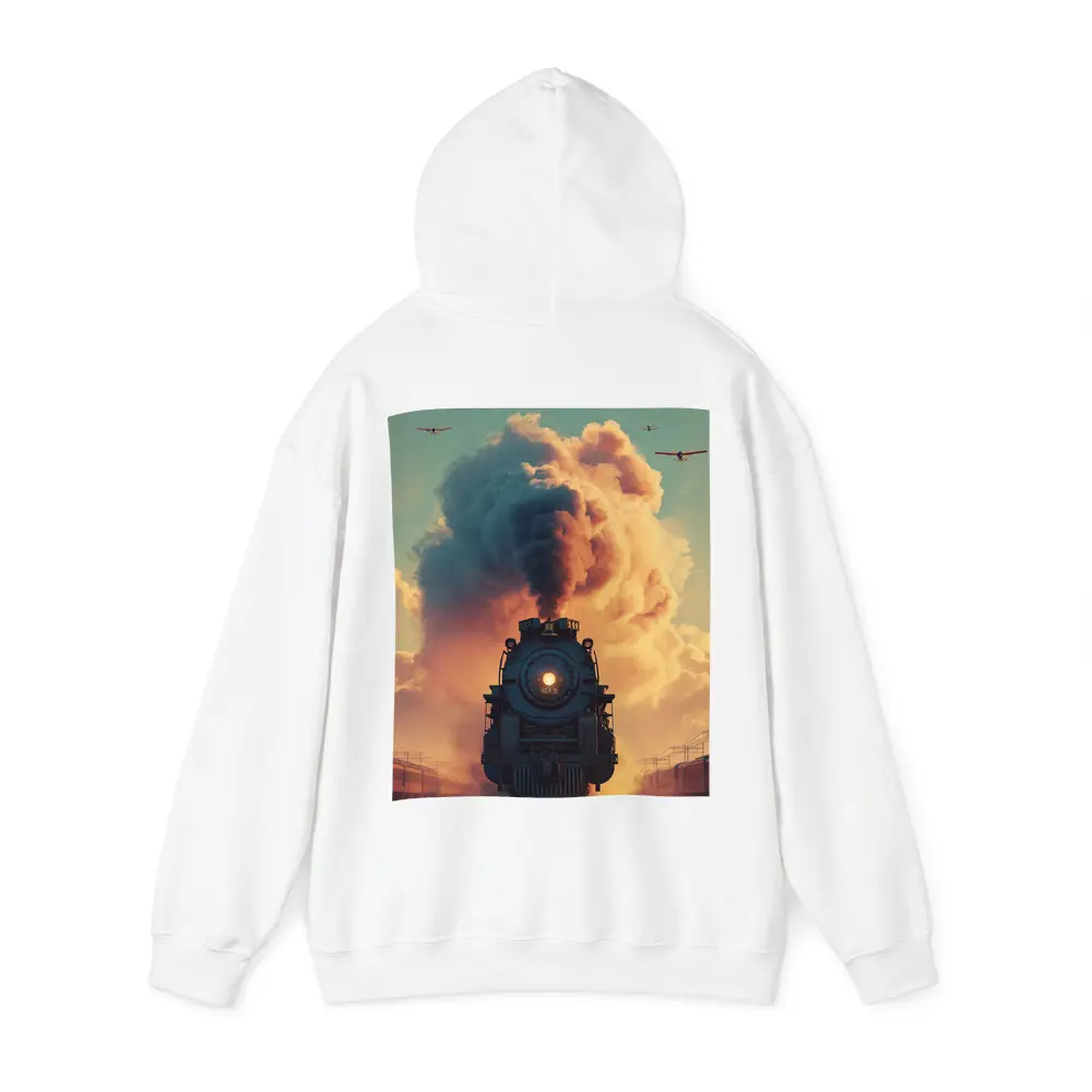 Steam Locomotive Billowing Smoke Dramatic Sky – Hoodies
