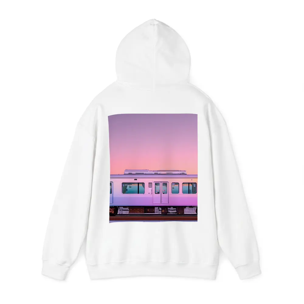 Pastel Train at Pink Sunset Sky – Hoodies