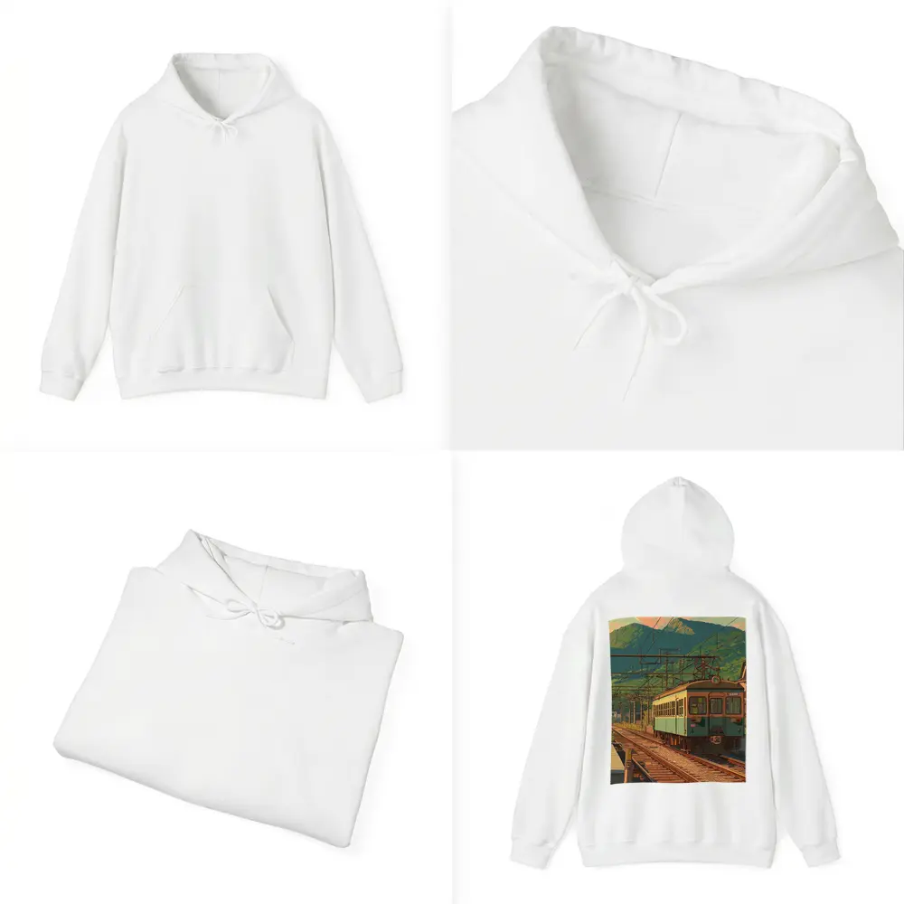 Anime Style Rural Japanese Train Station Scene – Hoodies