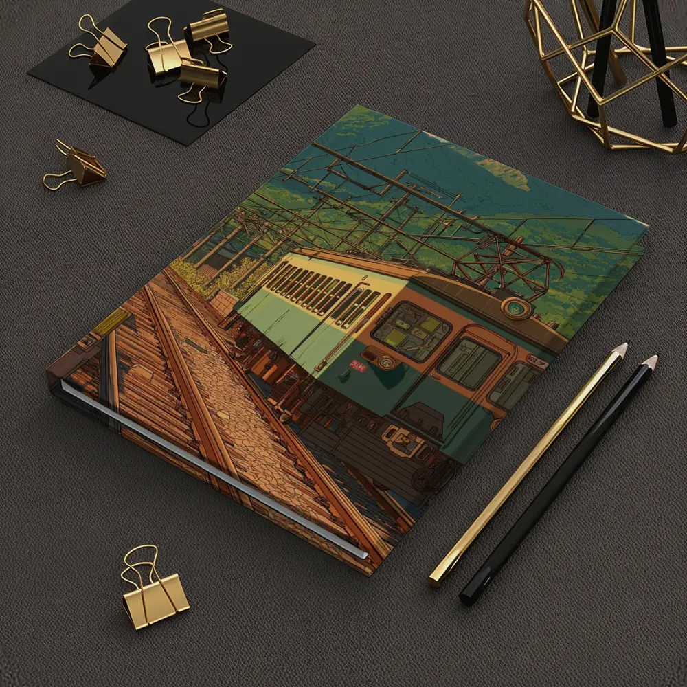 Anime Style Rural Japanese Train Station Scene – Notebooks