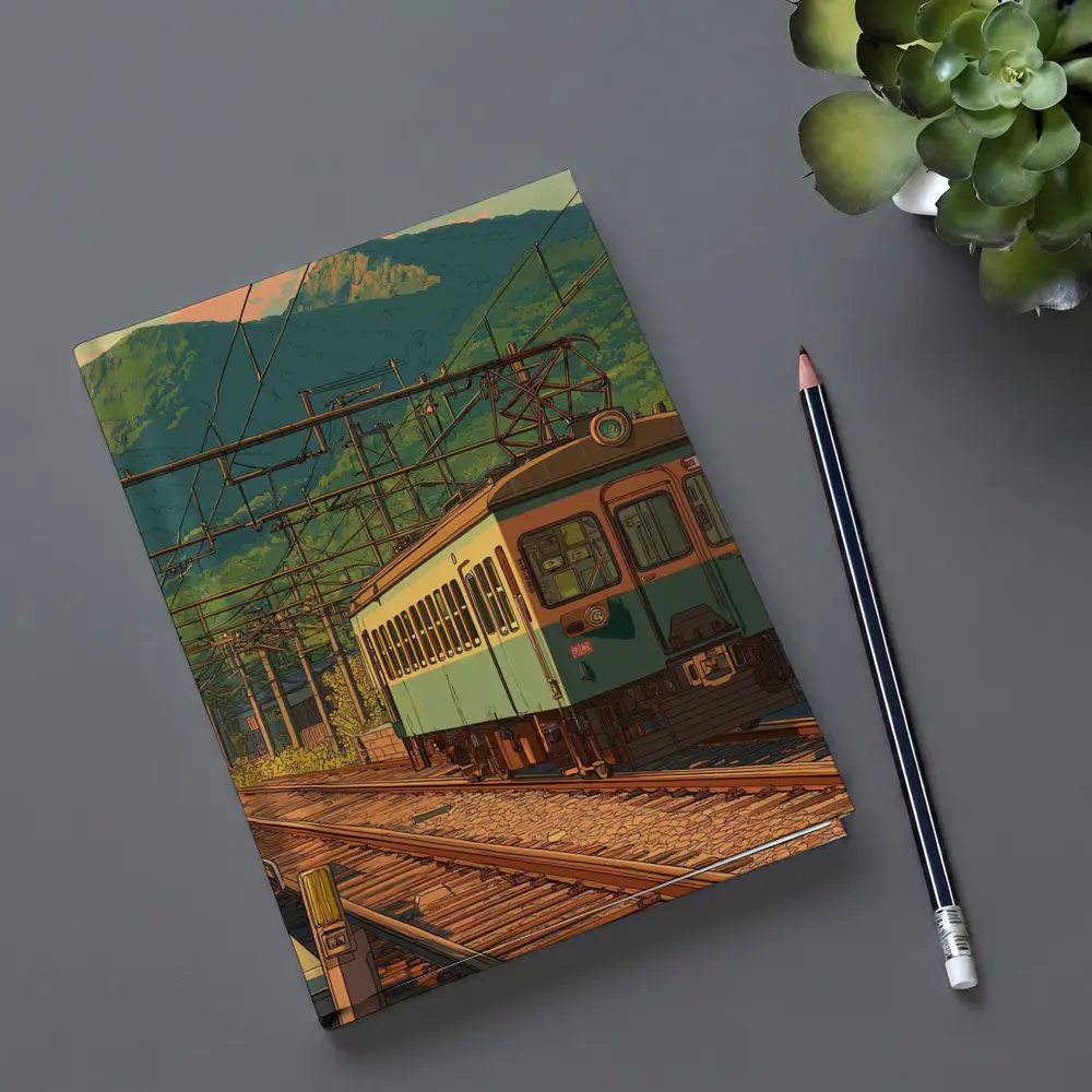 Anime Style Rural Japanese Train Station Scene – Notebooks
