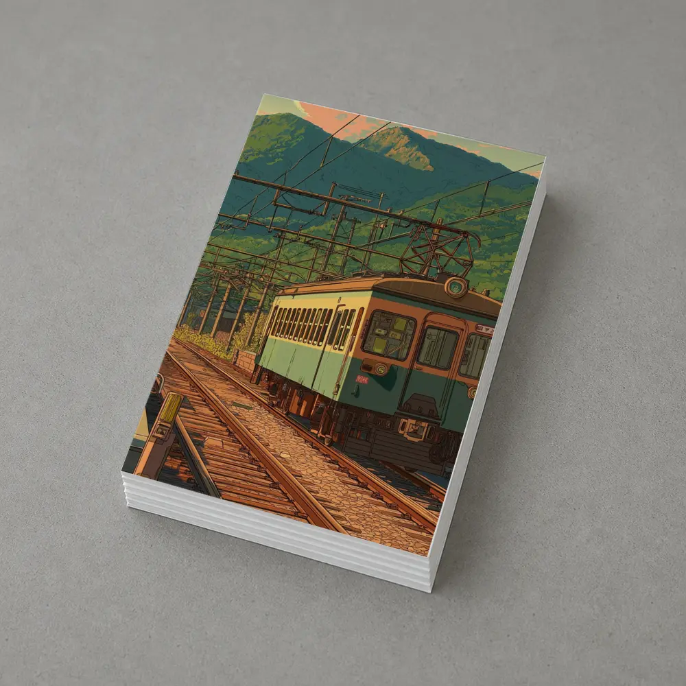 Anime Style Rural Japanese Train Station Scene – Postcards