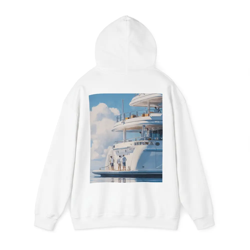 Luxury Superyacht Painting Blue Sky Ocean – Hoodies