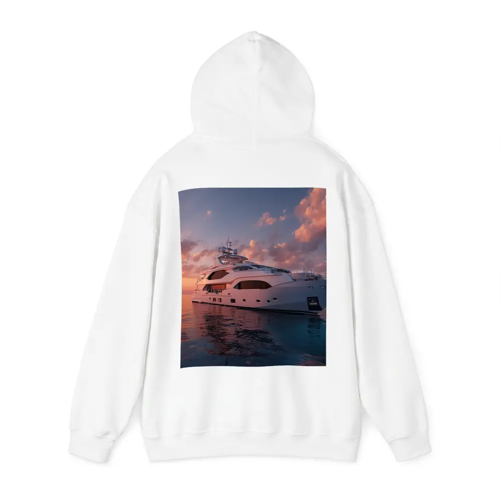Luxury Yacht Sailing At Warm Sunset – Hoodies