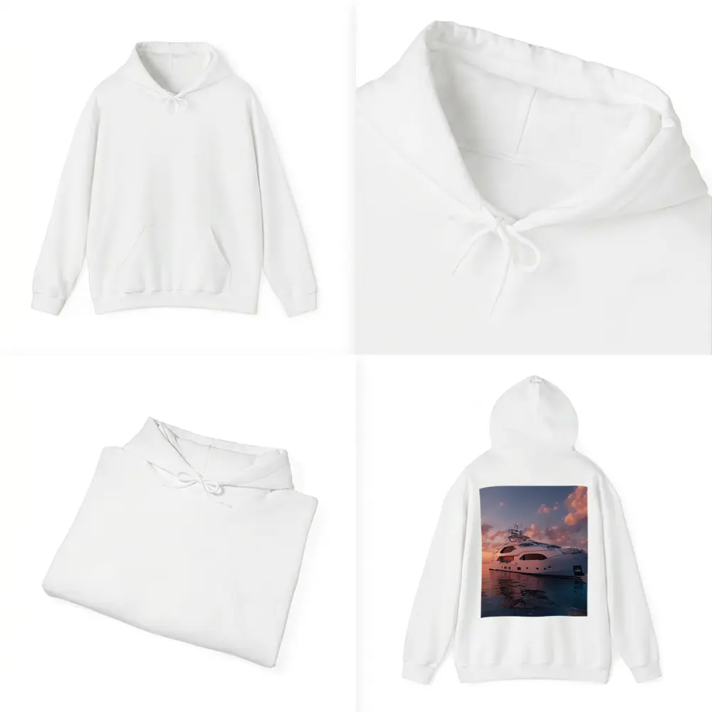 Luxury Yacht Sailing At Warm Sunset – Hoodies