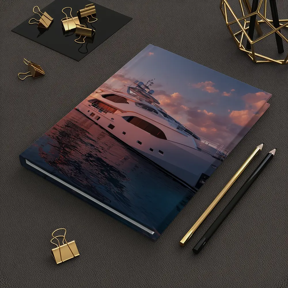 Luxury Yacht Sailing At Warm Sunset – Notebooks