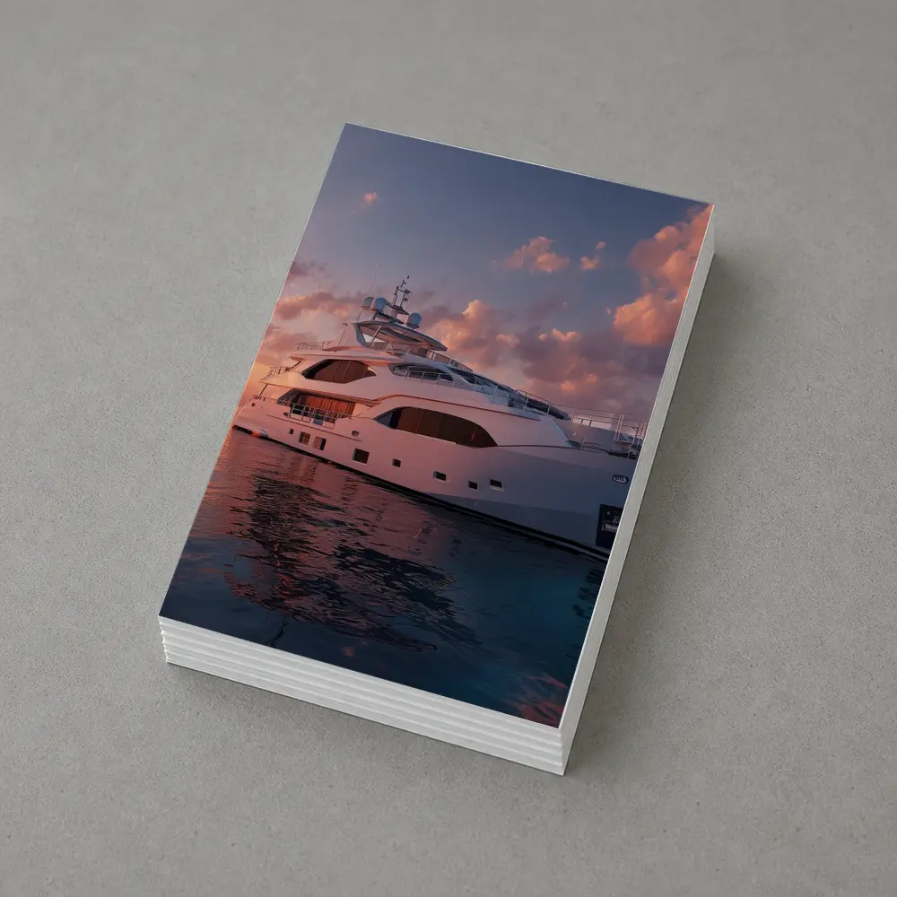 Luxury Yacht Sailing At Warm Sunset – Postcards