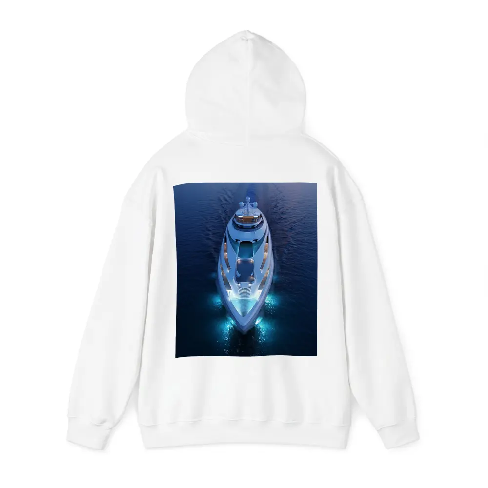 Luxury Superyacht Aerial View Dark Ocean – Hoodies
