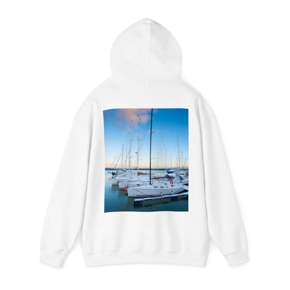 Sailboats Docked At Marina Blue Sky – Hoodies