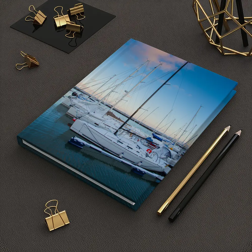 Sailboats Docked At Marina Blue Sky – Notebooks