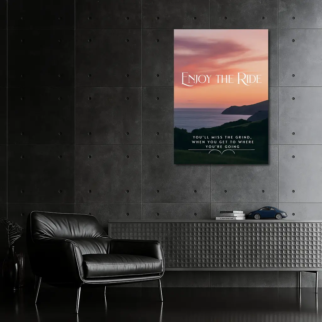 Enjoy The Ride Sunset Coastal Quote Print – Wall Art